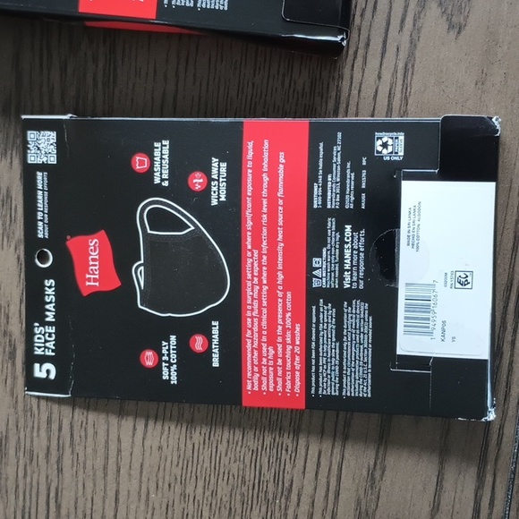 45 Hanes 100% Cotton Black Face Masks 40 Adult Size and 5 Kid's Size NWT - Picture 4 of 6